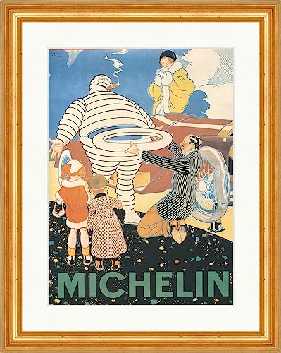 Biller Antik Michelin Maduro Web Anuncio Rene Vincent Cigarro Mundo Cartelera 075 Enmarcado