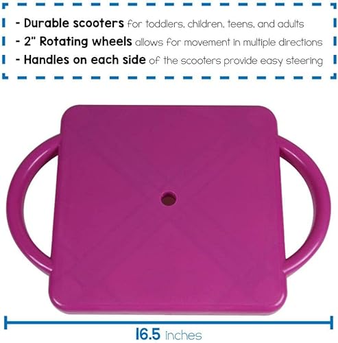 Miniatura 3 de Hand2Mind Patinete de interior morado con asas de seguridad para niños de 6 a 12 años, patinete de plástico para suelo