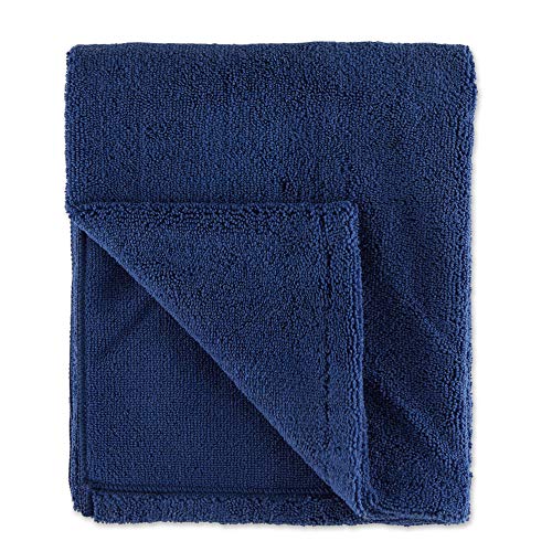 Image of Bone Dry Pet Grooming Towel Collection Absorbent Microfiber X-Large, 41x23.5 inch, Embroidered Navy