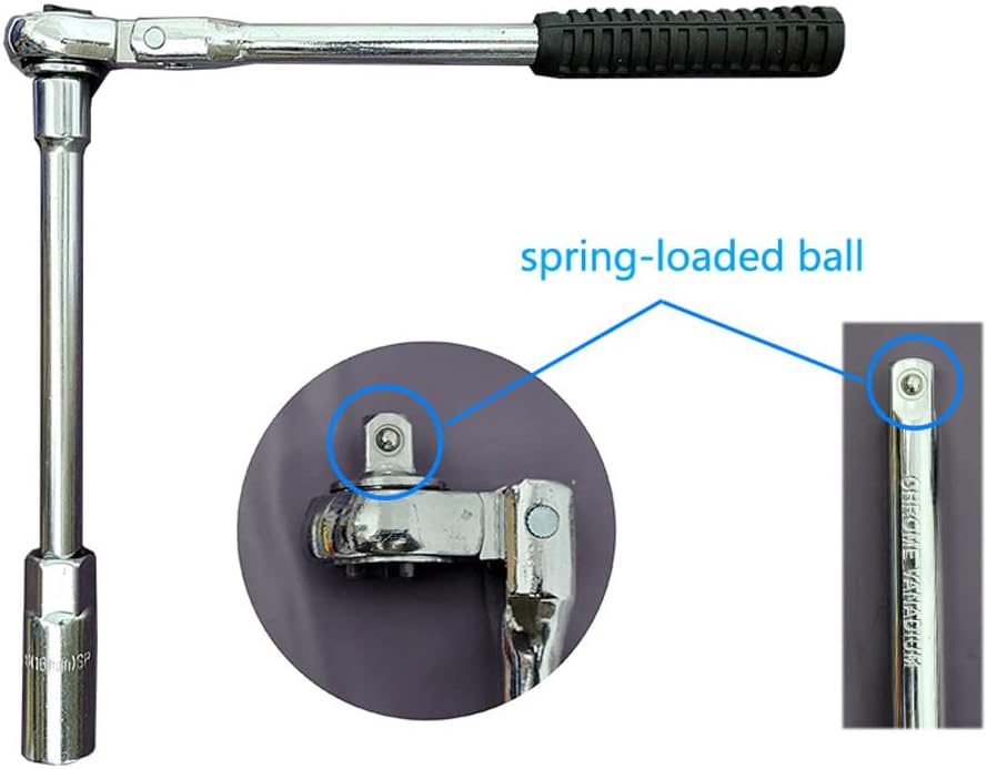 6" Extension Bar Adjustable 4 way Ratchet Wrench Handle, Spark Plug Wrench Set, 5/8'' 13/16'' Square Drive Clip, 9-1/2'' Long Torque Wrench Socket