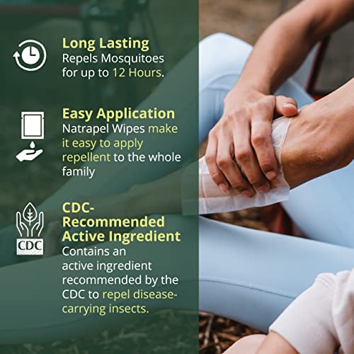 image for Natrapel Tick & Insect Repellent Wipes - Bug Spray with 20% Picaridin 
