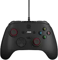 AOC, Controle Gamepad, GC100B/LA, Plug and Play, Compatível com PS3/Android/PC, Com Vibração e Macro - Preto