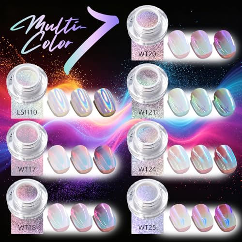 U-Shinein Poduszka Aurora chromowany proszek do paznokci, holograficzny chrom i laserowy proszek do paznokci, jednorożec, brokat, metaliczny efekt lustra, perłowy lód syrenka pigment do zdobienia