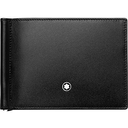 Montblanc 118295 MeisterstÃ¼ck Wallet 6 cc Leather 11 x 8.5 cm with Money Clip Black/Light Blue