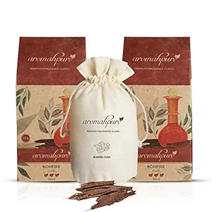 Aromahpure Premium Car Perfume Fragrance Flakes - Royal Oud, Luxury Car Air Freshener made Organically with Essential Oil, Grains, and Flakes - 50 Gms, fragrant for 30 days.(Pack of 2)
