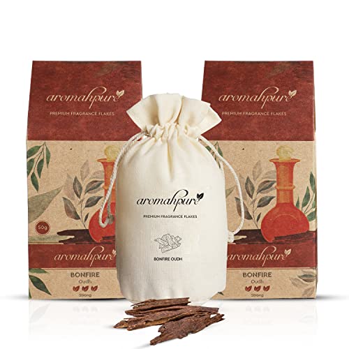 Image of Aromahpure Premium Car Perfume Flakes - Royal Oud, Luxury Car Air Freshener made Organically with Essential Oil, Grains, and Flakes - 50 Gms, fragrant for 30 days.(Pack of 2), IFRA certified