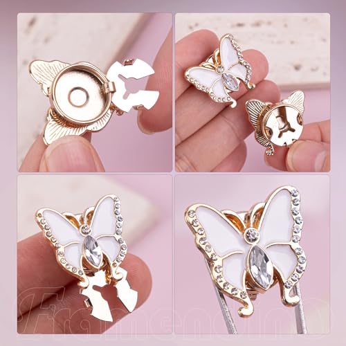 Cubierta de Botón Mariposa de Cristal Metal Mancuernas Para Camisa miniatura 4