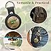 Bequemhaus Good Luck Challenge Coin, Lucky Medal Charms Keychain with Four Leaf Clover, Elephant and 777 with Leather Coin Holder (Antique Gold)