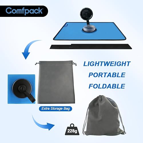 Vista 6 de Pequeña bolsa de hielo recargable para lesiones, bolsa de agua helada de viaje de 11.8 x 7.8 pulgadas con correa para terapia de frío, alivio