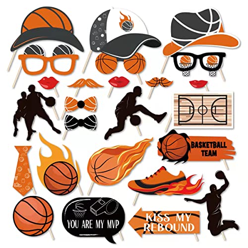 Mcoolars 25Pcs Basketball Party Decorations, Slam Dunk Game Table Centerpiece Toppers, Sports Theme Birthday Party Photo Booth Props Supplies #TOP16