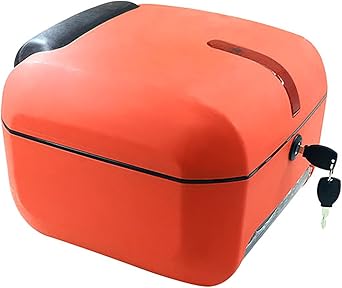 Motorcycle Rear Top Box Matte Square Trunk, Waterproof Motorcycle ABS Top Box with Luggage Lock, for Models with Tailstock,D