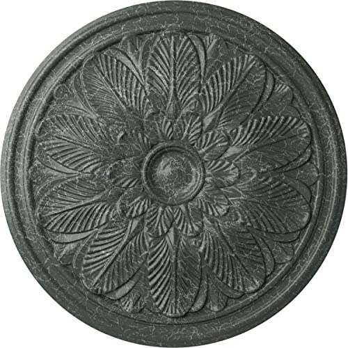 Image of Ekena Millwork CM22BOAGC 22 5 /8 OD x 1 3 /4 P Bordeaux Ceiling Medallion (fits Canopies up to 3 1 /4), Hand-Painted, Athenian Green Crackle