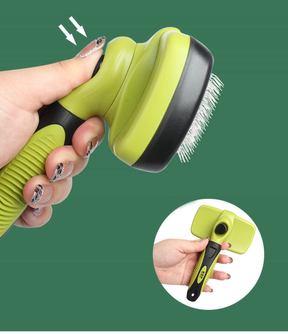 Siqi Cepillo de Limpieza autolimpiante cerdas mejoradas e indoloras eliminan Suavemente la Capa Interna Suelta, Las esteras y el Cabello enredado | para Perros y Gatos con Todo Tipo de Pelo + Co