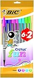 pluma bic cristal (negro 12 pzs.) Este blíster tiene 8 bolis BIC Cristal Fun en 4 llamativos colores (morado, rosa, verde lima y turquesa) que le dan vida a tu cuaderno