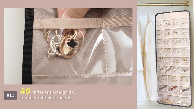 BAGSMART Organiseur De Bijoux à Suspendre Avec Crochets En Métal