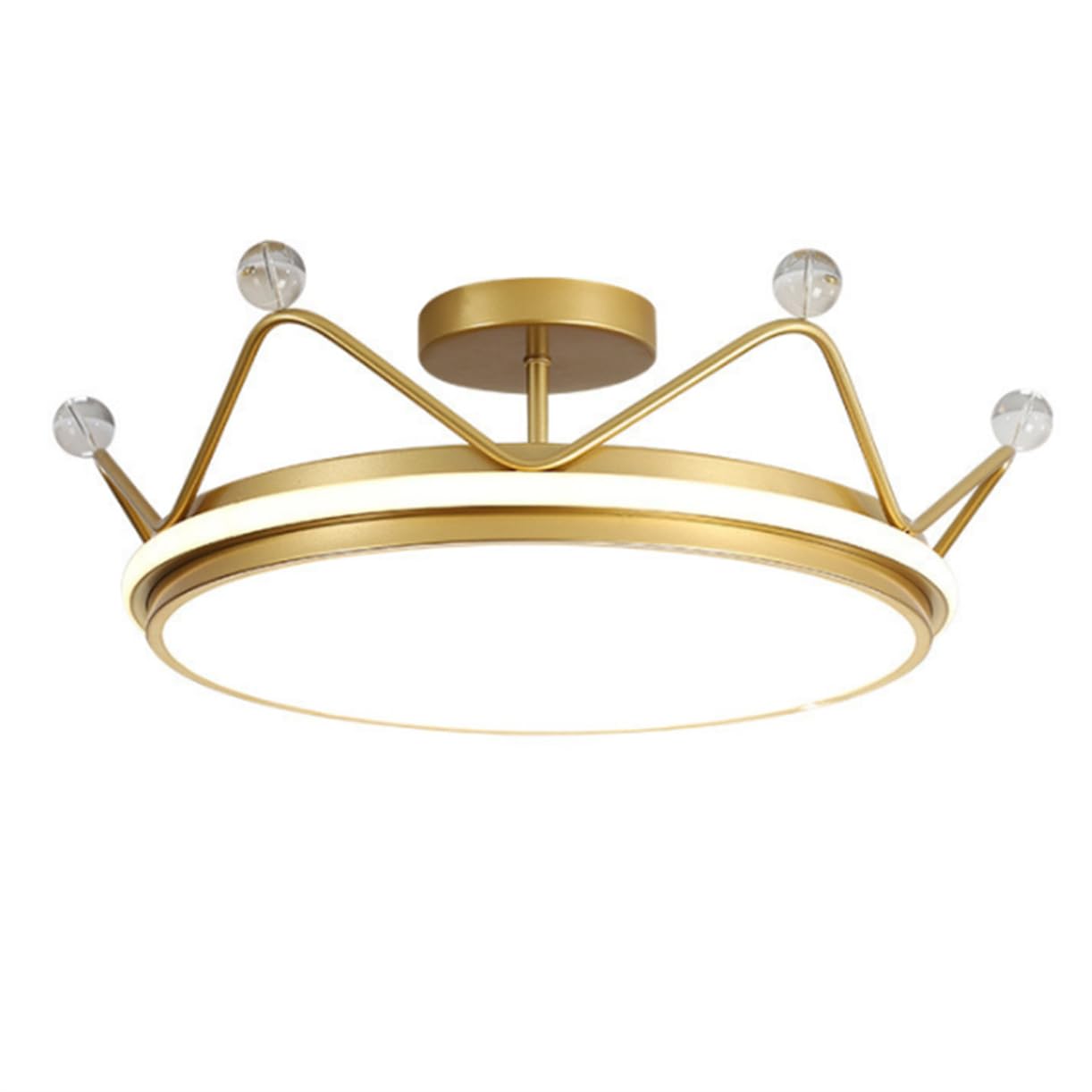 JXYDJH Nordic Modern LED Fixtures Creative Gold Semi-Flush Mount Ceiling Lamp 36W Modern LED Ceiling Light Fixture Dimmable Flush Mount Light for Living Room Dining Room Bedroom, 1-Pack