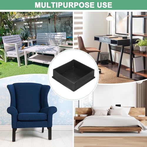 Image of M METERXITY 4-Pack Square Chair Leg Caps, 3.94 inch (100mm) PVC Chair Leg Floor Protectors for Chairs /Table /Bed, Furniture Feet Covers Cups Non-Slip End Tips