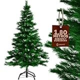 FÁCIL MONTAJE / RAMAS DESPLEGABLES - El árbol de navidad verde es fácil de montar, ya que todo lo que tienes que hacer es juntar las piezas individuales. Luego puedes desplegar las ramas con aspecto realista, con un total de 613 puntas, lo que le da al árbol navideño aún más frondosidad.