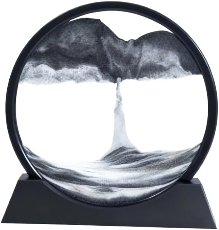Reloj de arena 3D de alta artesanía con cristal transparente y efecto movedizo