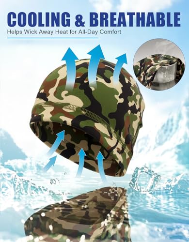 Image of Skull Caps Beanie Hats Under Helmet Liner Cycling Cooling Running Sweat Wicking Skullcap Cap Fits Motorcycle Helmets for Men