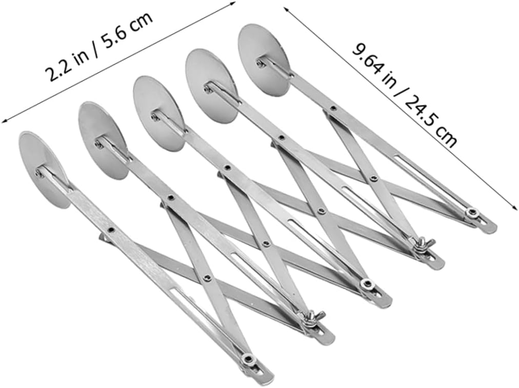 Alipis Adjustable Stainless Steel Pastry Cutter Wheel 5-Blade Pizza Slicer Dough Divider for Baking Cake Cutting and Pastry Making