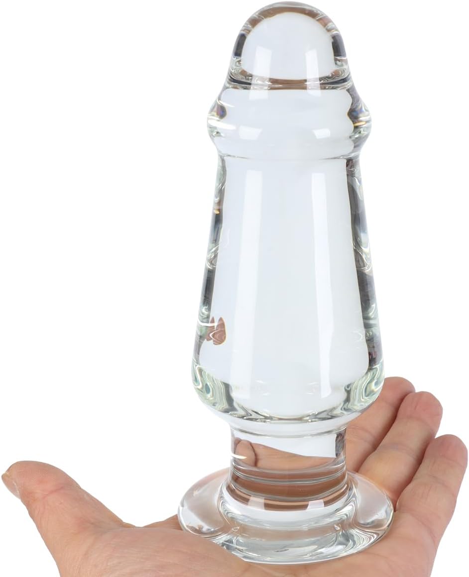 6.4" Large Glass Anal Dildo Big Crystal Butt Plug Anal Trainer Butt Expander Toy for Advanced Women Men