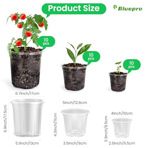 Save 60% on Bluepro 36-Pack Clear Nursery Pots - Variety Sizes