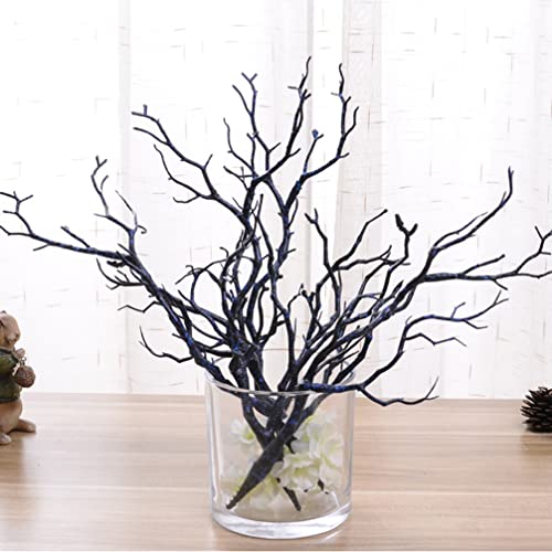 Besportble 3Pcs Artificial Antler Dried Tree Branches Witch Antler Dried Tree Twig Stems For Vase Diy Crafts Wedding Party Home Decoration Blue #TOP3