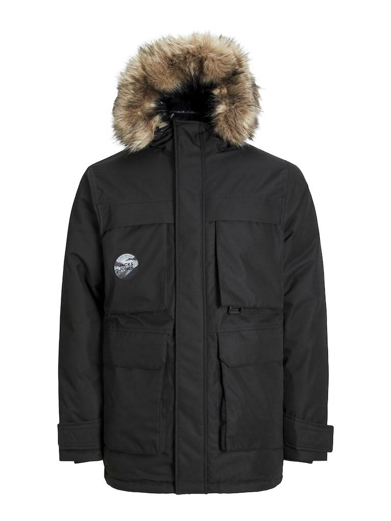 JACK&JONES PLUS Jjstar Jacket Pls Parka męska, czarny, 4XL