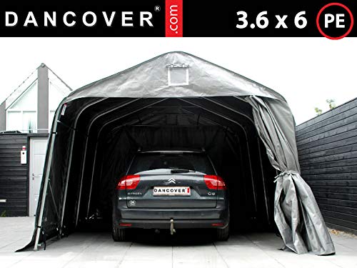 Dancover Portable Garage Garage tent PRO 3.6x6x2.68 m PE, Grey