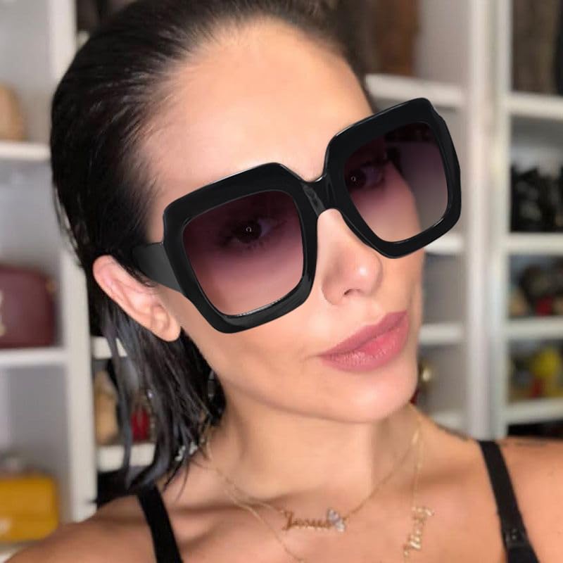STORYCOAST Oversized Square Sunglasses Womens Retro Shades Luxury Big Sun Glasses UV400 Protection S01782