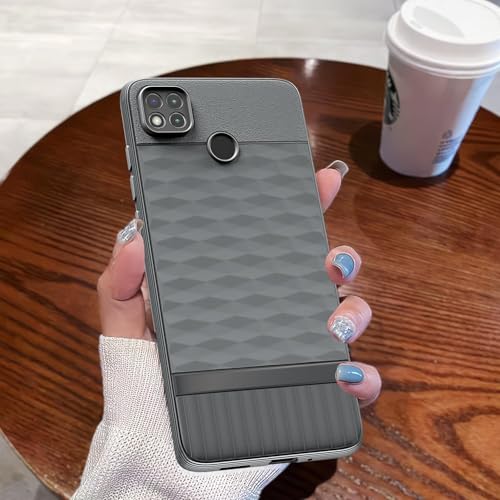 Image of Pikkme Back Cover for Poco C31, Mi Redmi 10A / 10A Sport, Redmi 9 / Redmi 9 Activ / 9C Camera Protection 3D Hexa Cube Design Silicone Protective Bumper Case (Grey)