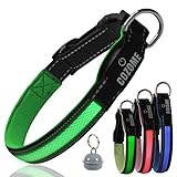 【Material cómodo】 El collar para perros está hecho de una correa transpirable de poliéster duradero y una cubierta de malla, y tiene luz LED. Agrega espuma viscoelástica adicional en el cuello. es más suave, más cómodo.