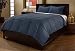 Keeco Microfiber Dobby Plaid Down Alternative Comforter Mini Set, Full/Queen, Ensign Blue