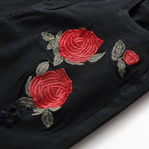 Men's Pattern Ripped Slim Fit Jean Skinny Comfort Straight Leg Flex Waist Pants Classic Stretch Denim Jeans for Men4