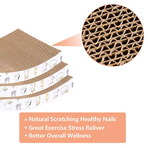 Patiencet 3 Pack Cat Scratcher Pad Recycle Corrugated Cat Scratching Pad Type S Cat Scratch Pad Lounger Sofa For Furniture Protector #TOP2