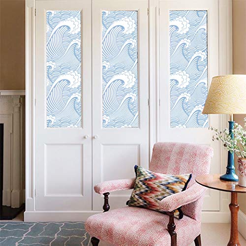 Cute Sea Waves Adhesive Shelf Liner Peel & Stick Dresser Drawer Sticker Cabinet Sticker Furniture Contact Paper, 17.7 Inch by 9.8 Feet - Image 2