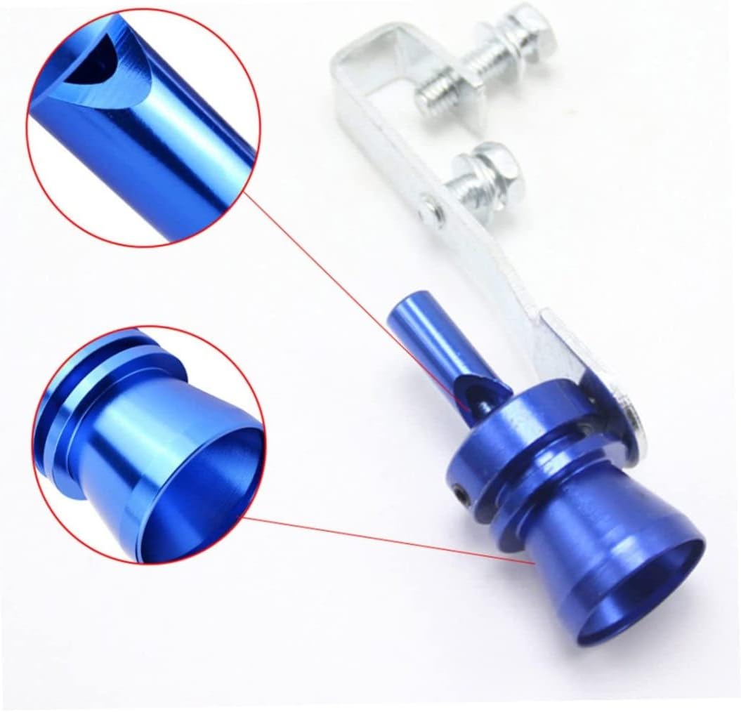 3Pcs Turbo Exhaust Whistle, XL Size Aluminum Alloy Aluminum Turbo Sound Exhaust Muffler Pipe Whistle Car Roar Maker (Red+Gold+Blue)