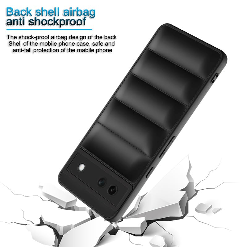 Image of Amazon Brand - Solimo Puffer Case Camera Protection Soft Back Cover for Google Pixel 7A - Black