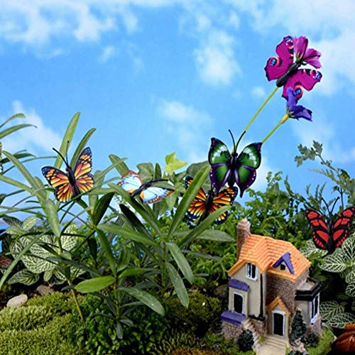 Choppywave Garden Miniature Ornaments 15Pcs Artificial Simulation Butterfly Stakes Garden Yard Plant Lawn Decoration - Random Color & Style #TOP5