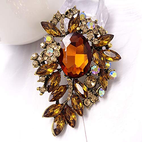Women Rhinestone Flower Brooch Pin Accessory Jewelry4