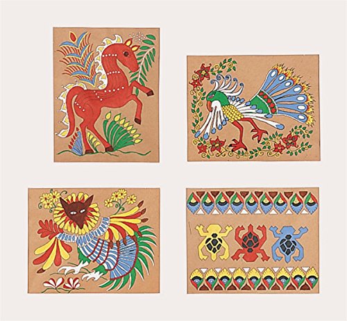 S&S Worldwide Mexican Bark Painting Craft Kit (Pack of 24), Brown