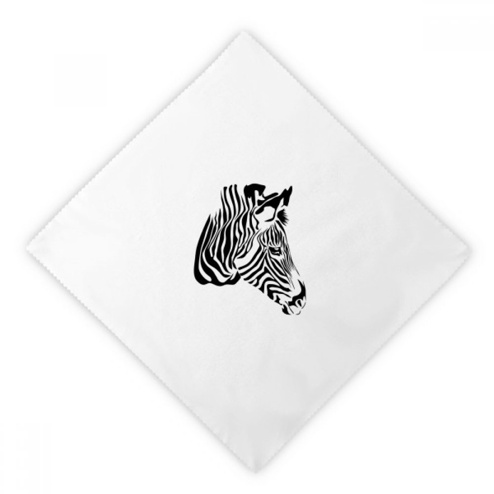 Serviettes de déjeuner animal motif tête de zèbre marron en tissu réutilisable 2 pièces