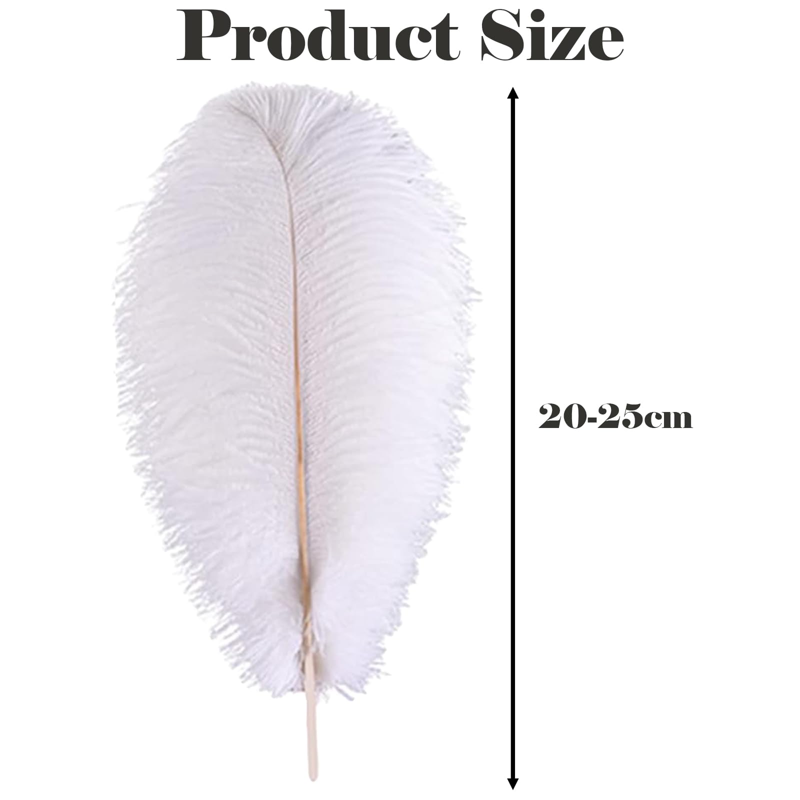 15 Pcs 20-25cm Ostrich Feathers, White Ostrich Feathers, Fluffy and Plump White Feathers - Image 2