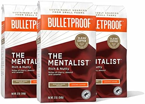 Bulletproof The Mentalist Medium-Dark Roast Ground Coffee, 12 Ounces (Pack of 3), 100% Arabica Coffee Sourced from Guatemala, Colombia & El Salvador