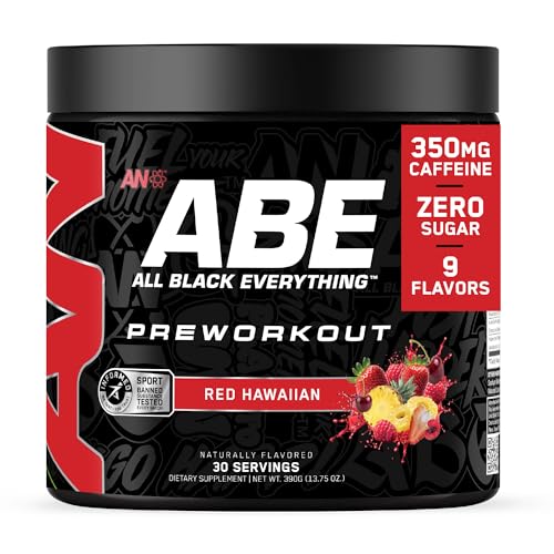 Image of All Black Everything Pre-Workout Powder | Preworkout Energy Drink Mix | 350mg Caffeine | Beta Alanine & Citrulline | Energy Supplement for Men & Women | Red Hawaiian | 30 Servings