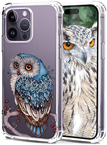 BEIMEITU for iPhone 14 Pro Max Case Cute Clear Owl, Transparent Girly Soft TPU Flexible Protective Cover Anti-Shock Cute Design Owl Case for iPhone 14 Pro Max Girls Women Men 6.7"