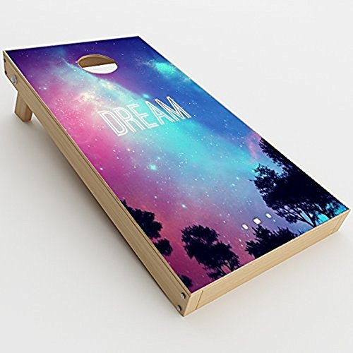 Skin Decal Vinyl Wrap for Cornhole Outdoor Board Game Bag Toss (2 x Pcs. Skins only) / Dream Poem Galaxy