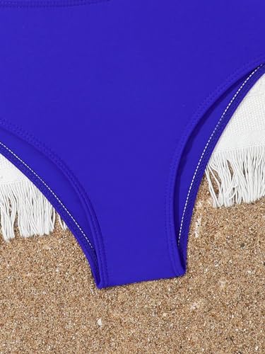 WDIRARA Girl's 2 Piece Colorblock Ruffle Hem Swimwear Set Frill Trim Swimsuit Set Summer Bathing Suit4