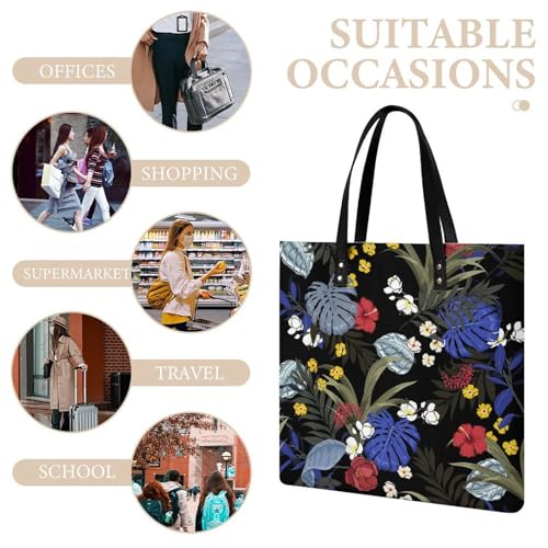 Sac de voyage feuille bleue imprimé fleurs 39x39cm - 7